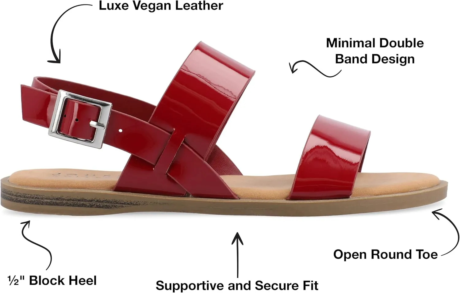 Journee Womens and Lavine Multi Strap Flat Sandals