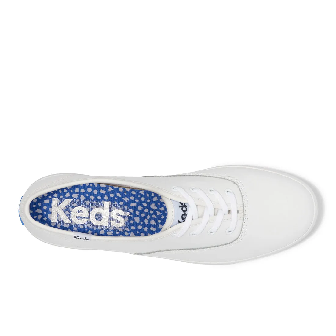 Keds Womens' Champion Leather Bottom Foxing Stripe White/Red/Blue (WH68076)