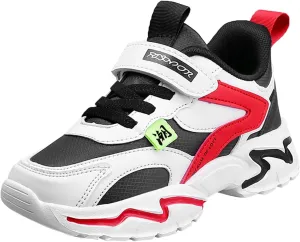 Kids Basketball Shoes Toddler Boys Girls Adjustable Mesh Sneakers Mid Top Training Shoes Non-Slip Sports Shoes