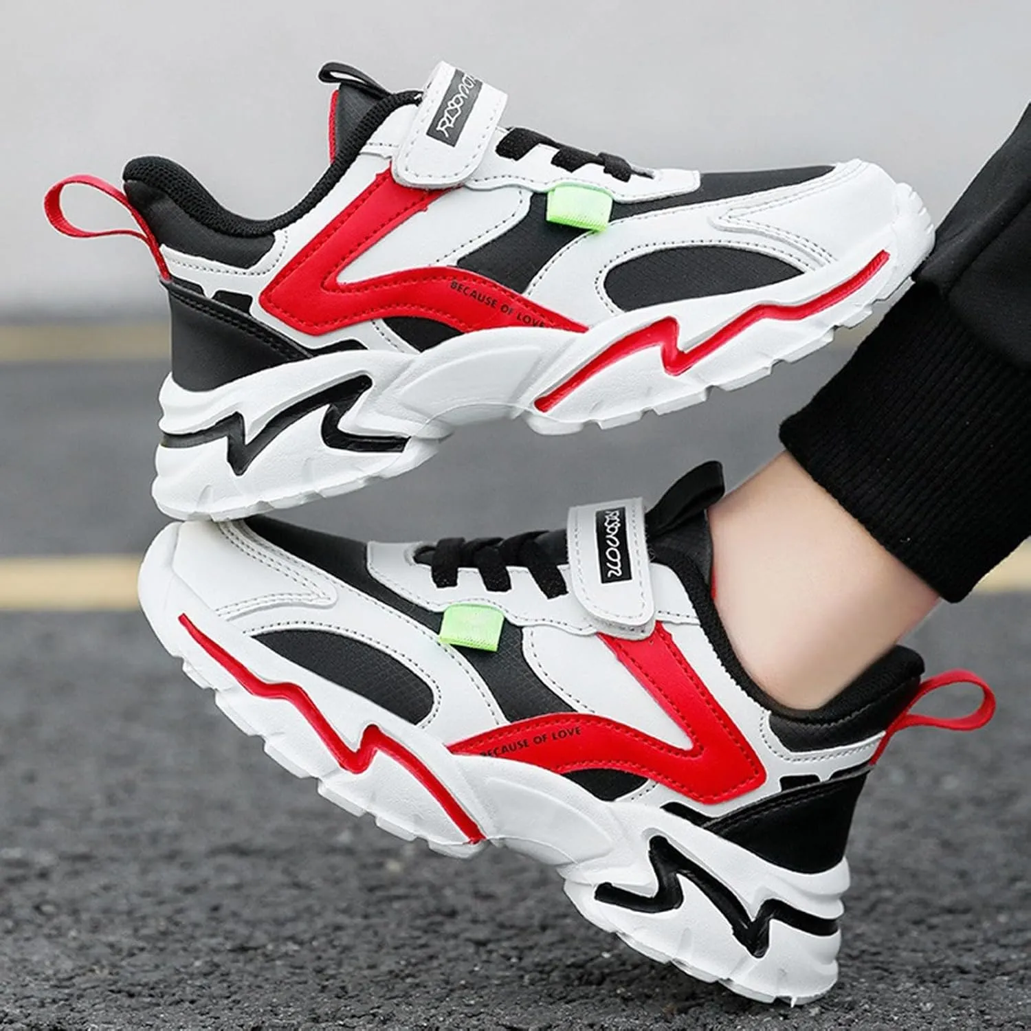 Kids Basketball Shoes Toddler Boys Girls Adjustable Mesh Sneakers Mid Top Training Shoes Non-Slip Sports Shoes