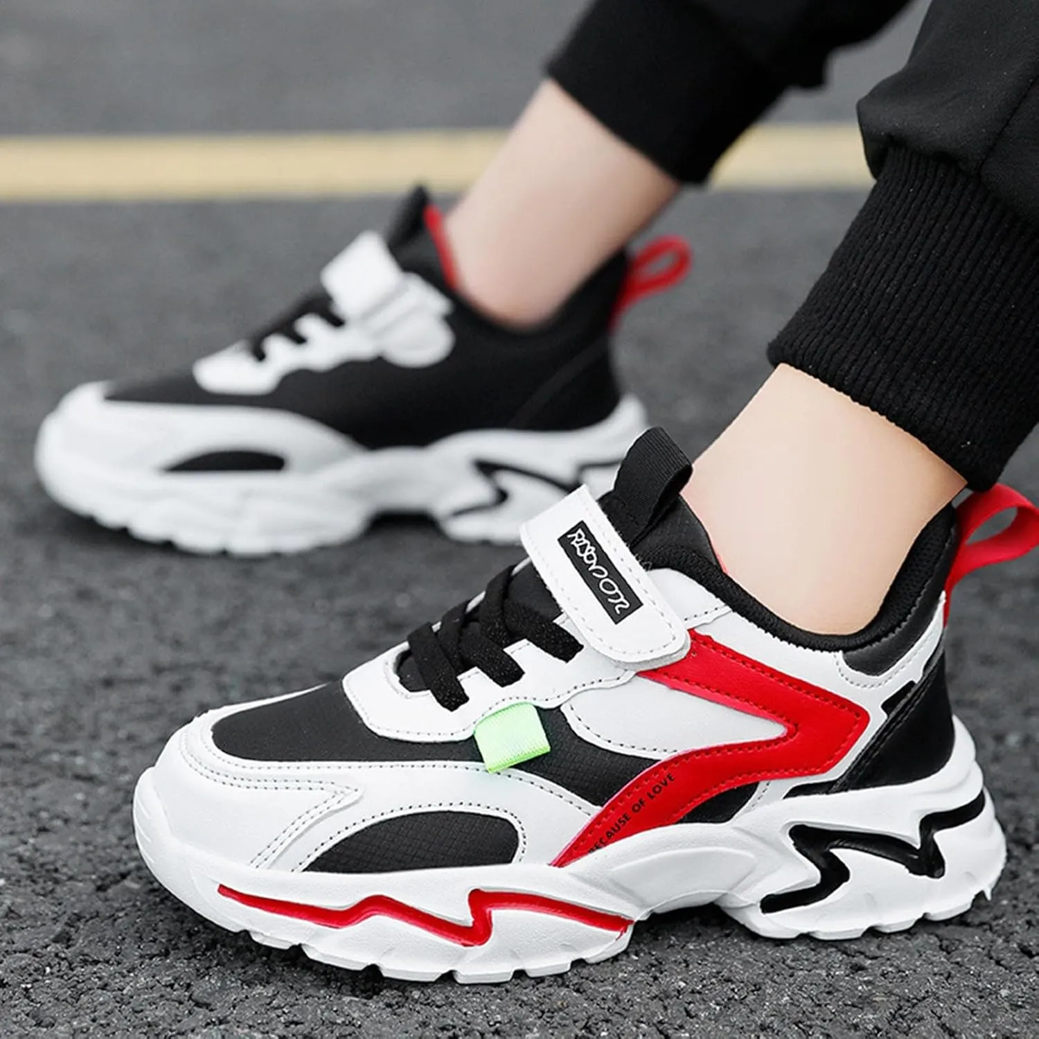 Kids Basketball Shoes Toddler Boys Girls Adjustable Mesh Sneakers Mid Top Training Shoes Non-Slip Sports Shoes
