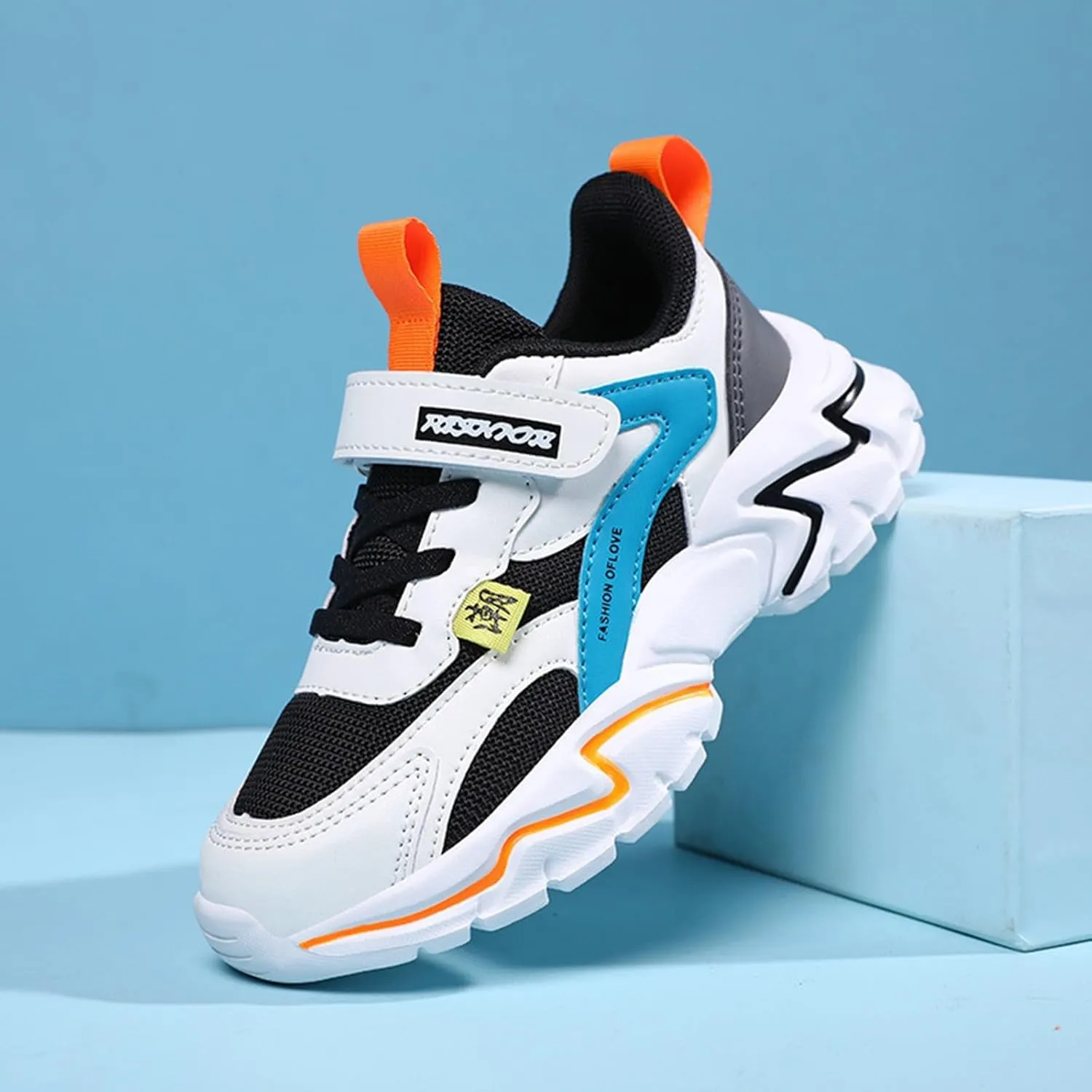 Kids Comfortable Basketball Shoes Toddler Boys Girls Air Cushion Sneakers Mid Top Training Sneakers Non-Slip Sports Shoes