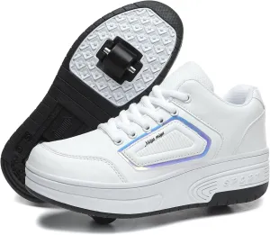 Kids Roller Skate Shoes Sneakers for Unisex, White-999