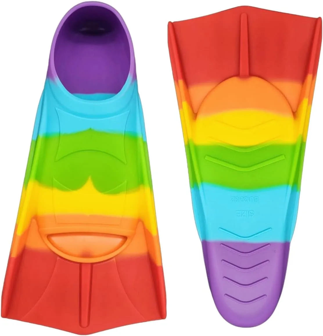 Kids Swim Fins,Comfortable Silicone Flippers for Swimming and Diving,Size Suitable Beginners Kids Girls Boys Adults