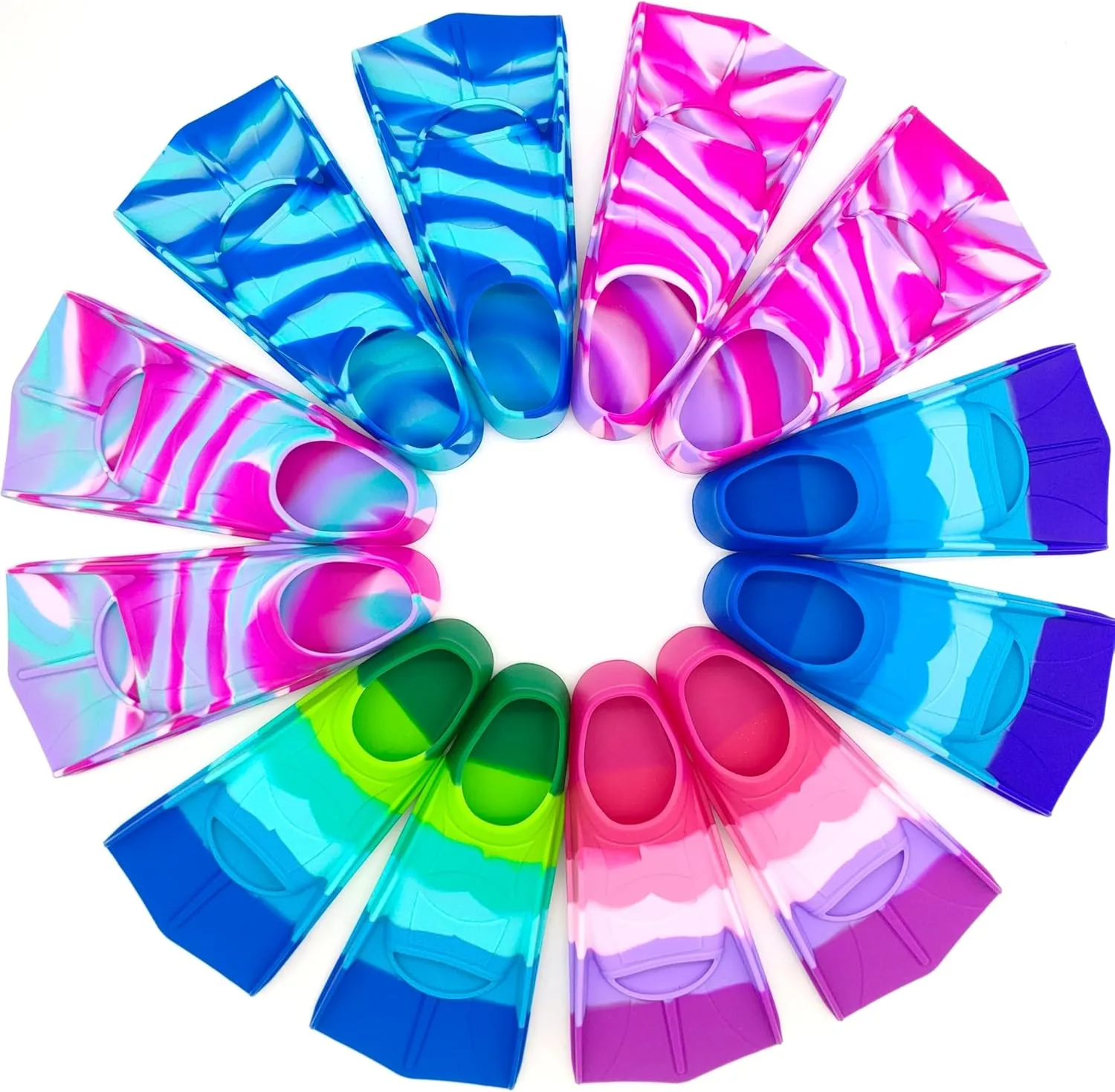 Kids Swim Fins,Comfortable Silicone Flippers for Swimming and Diving,Size Suitable Beginners Kids Girls Boys Adults