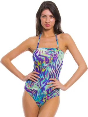 Kiniki Coral Tan Through Tube Swimsuit