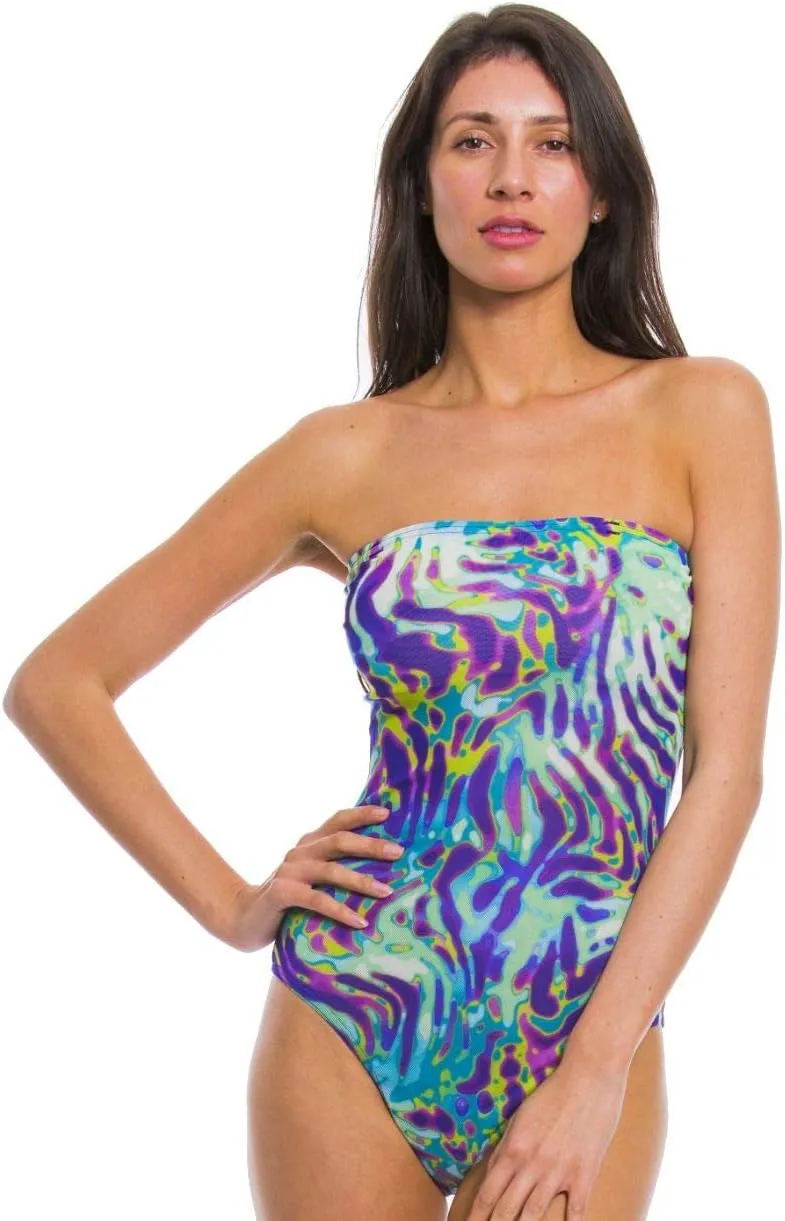 Kiniki Coral Tan Through Tube Swimsuit