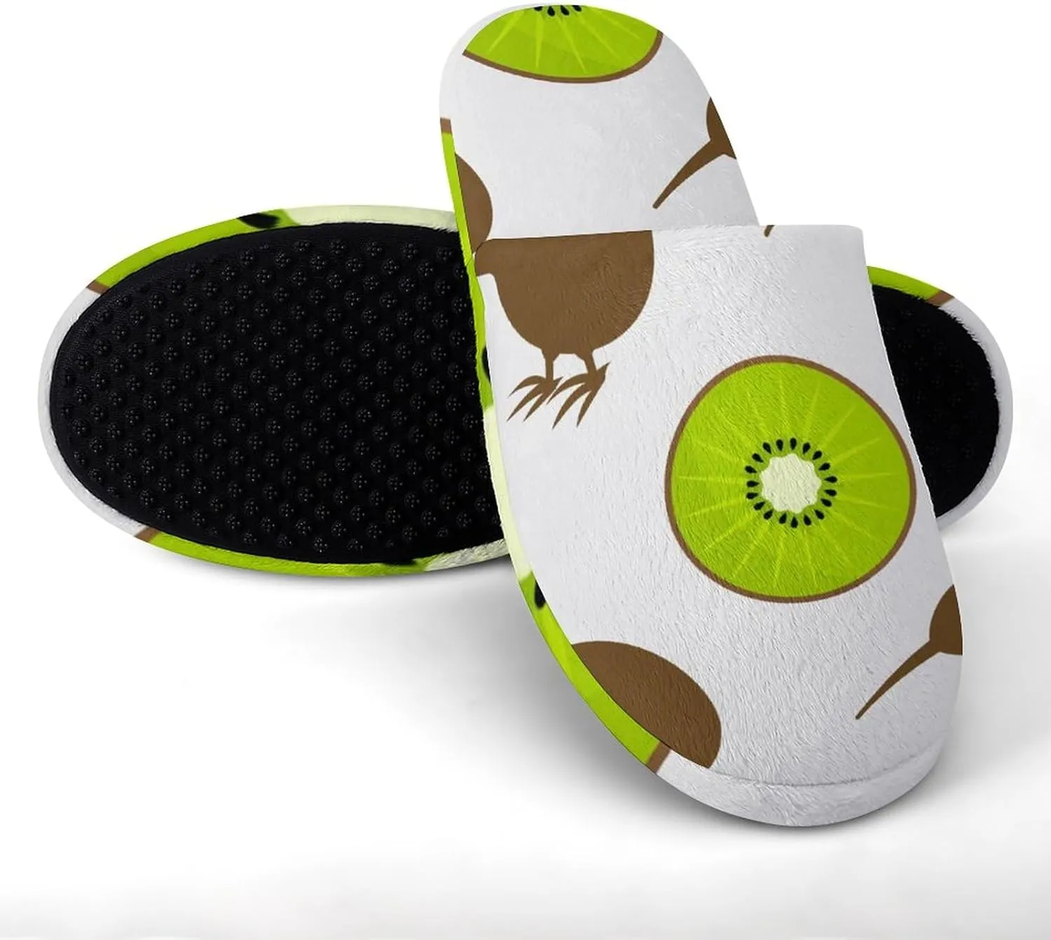 Kiwi Birds And Fruit Women's Washable Cotton Slippers Comfortable House Shoes Slip on House