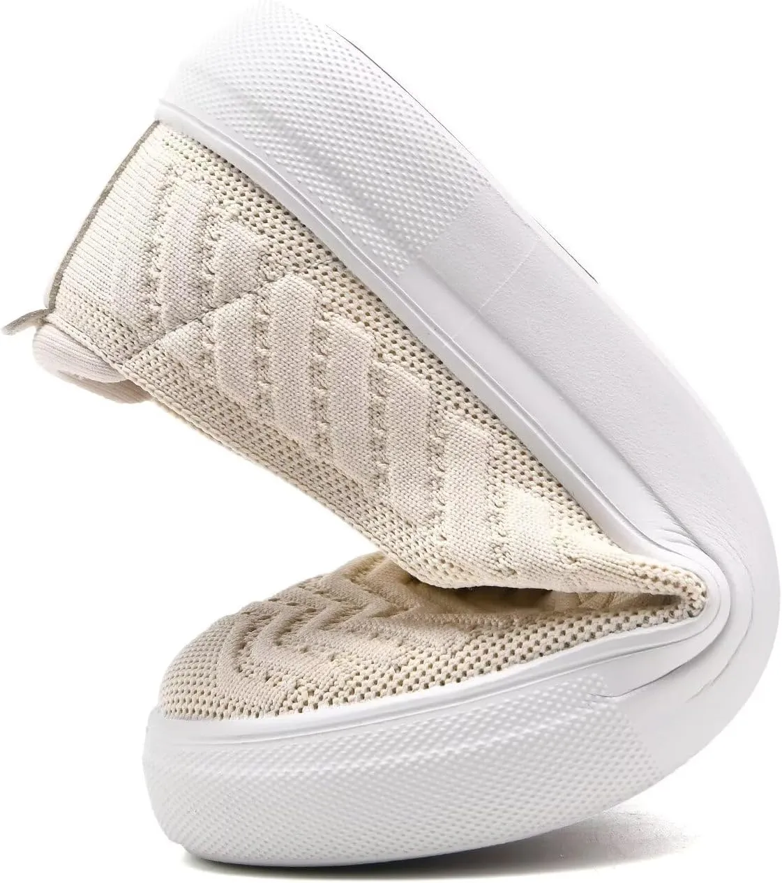 konhill Loafers for Women Slip on Walking Shoes Knit Breathable Tennis Work Comfortable Casual Fashion Sneakers