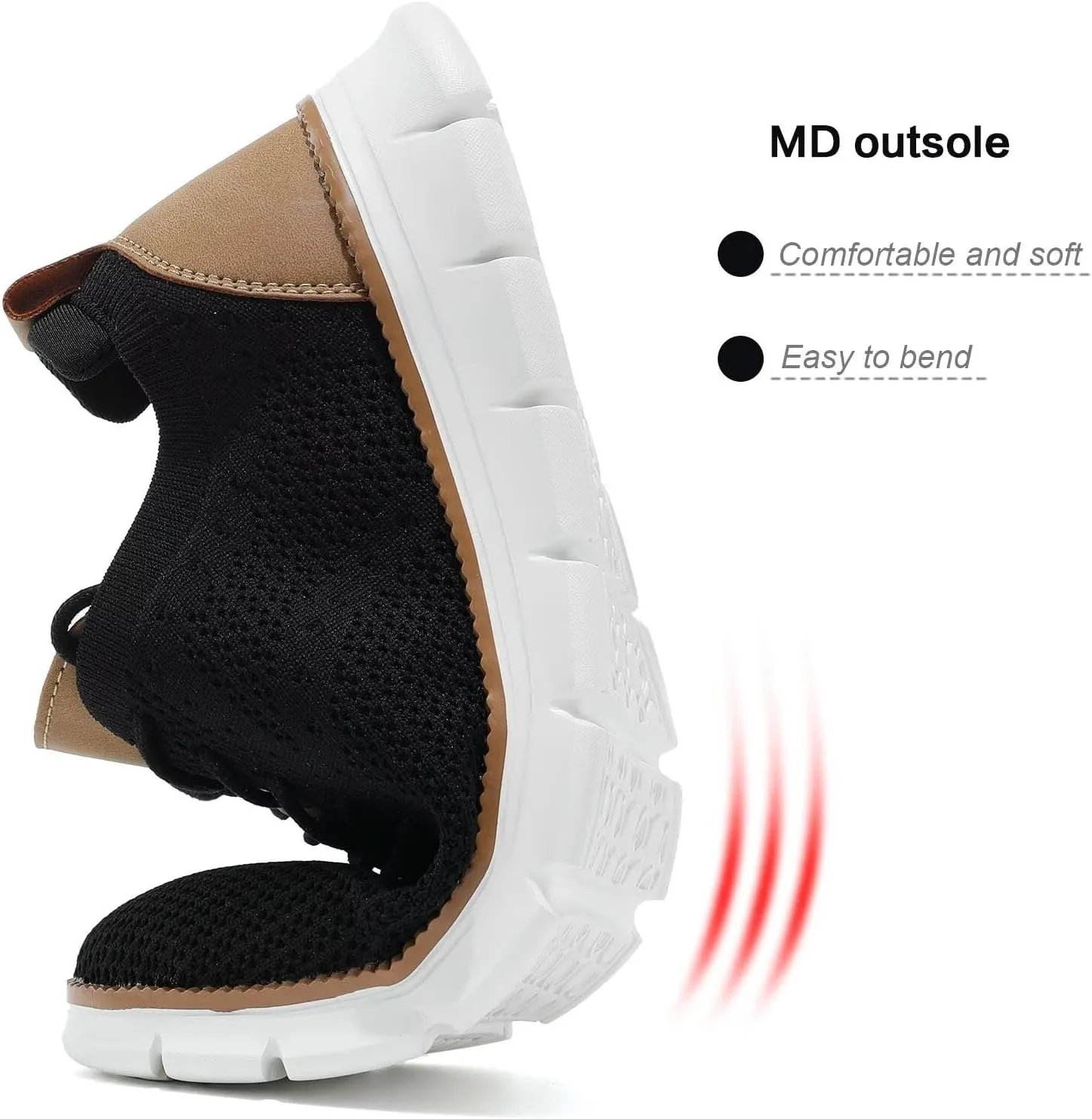 Kundork Men's Casual Dress Shoes Comfort Walking Shoes Mesh Knit Lightweight Breathable Sneakers