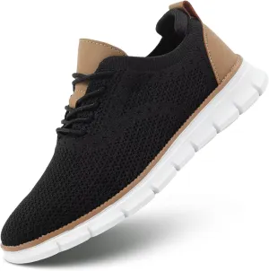 Kundork Men's Casual Dress Shoes Comfort Walking Shoes Mesh Knit Lightweight Breathable Sneakers