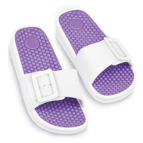 Ladies Comfortable Massaging Slip-On Buckle Slides