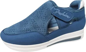 Ladmiple Shoes For Women Slip On Sneakers Breathe Walking Shoes Fashion Comfort Non Slip Platform Running Tennis Shoes
