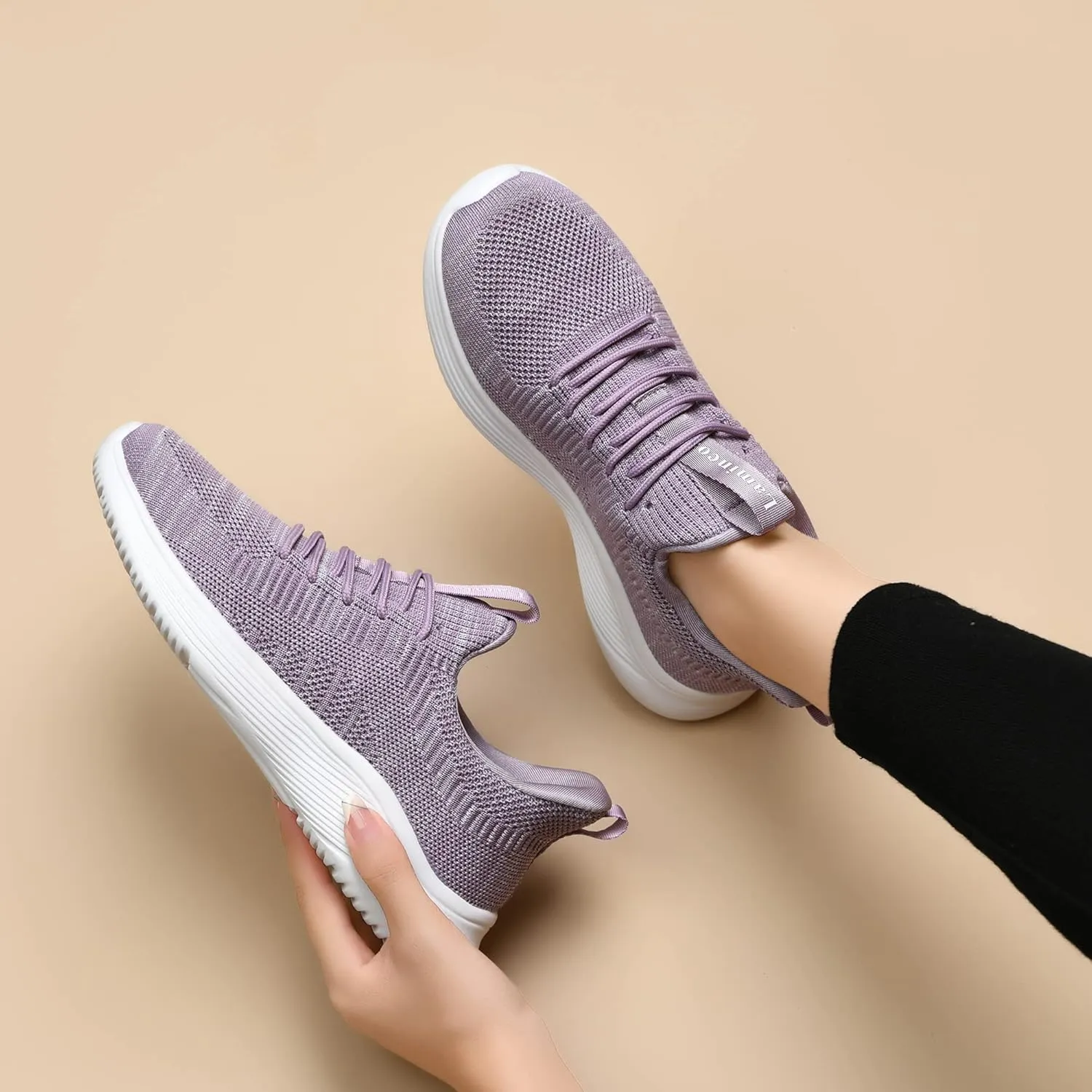 Lamincoa Womens Walking Shoes Slip On Lightweight Memory Foam Cheer Sneakers for Tennis Gym Running Workout Yoga