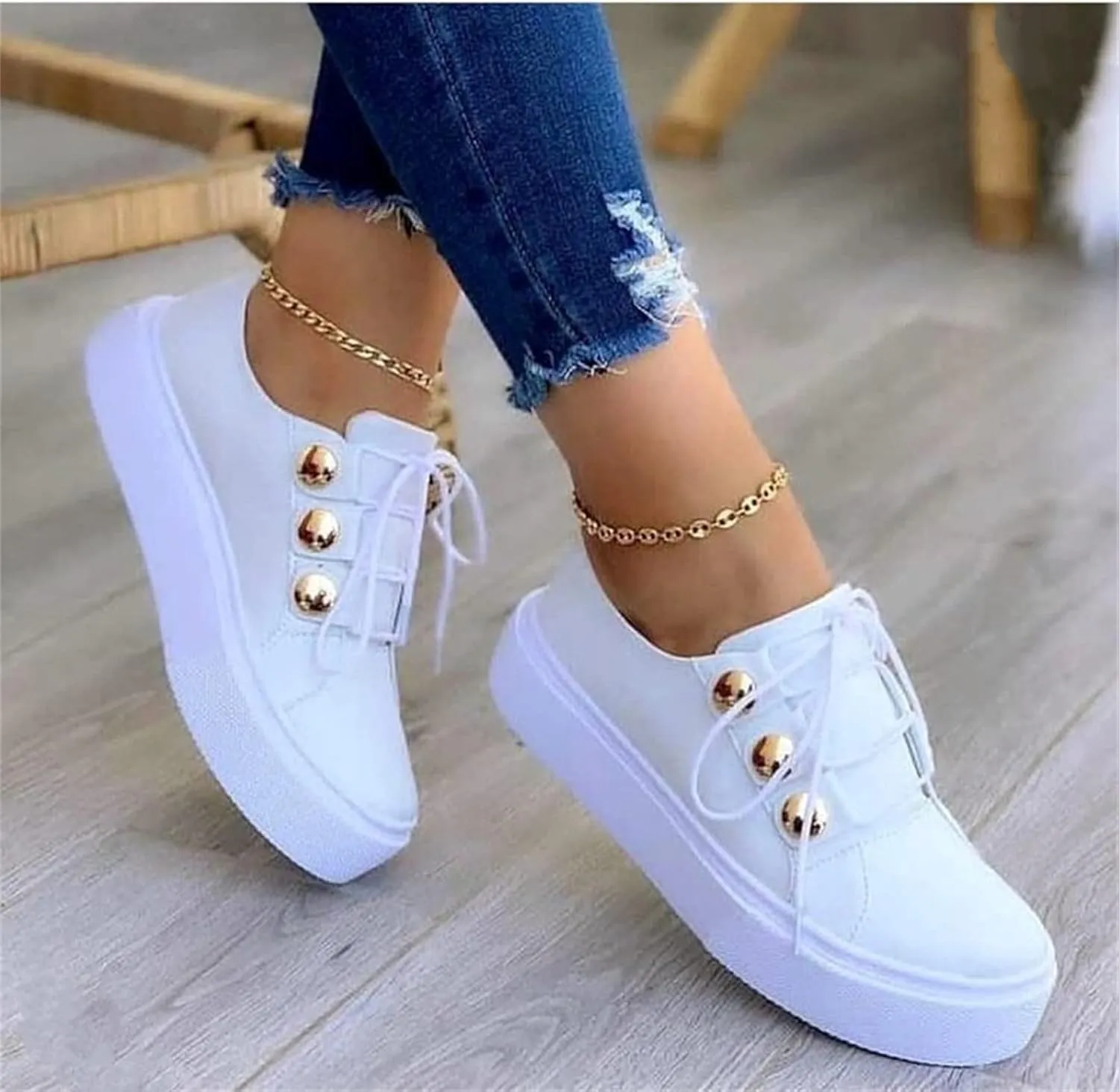 Lausiuoe Women's Fashion Sneakers Slip On Comfortable Casual Walking Shoes Classic Lightweight Soft Low Top Flat Loafers