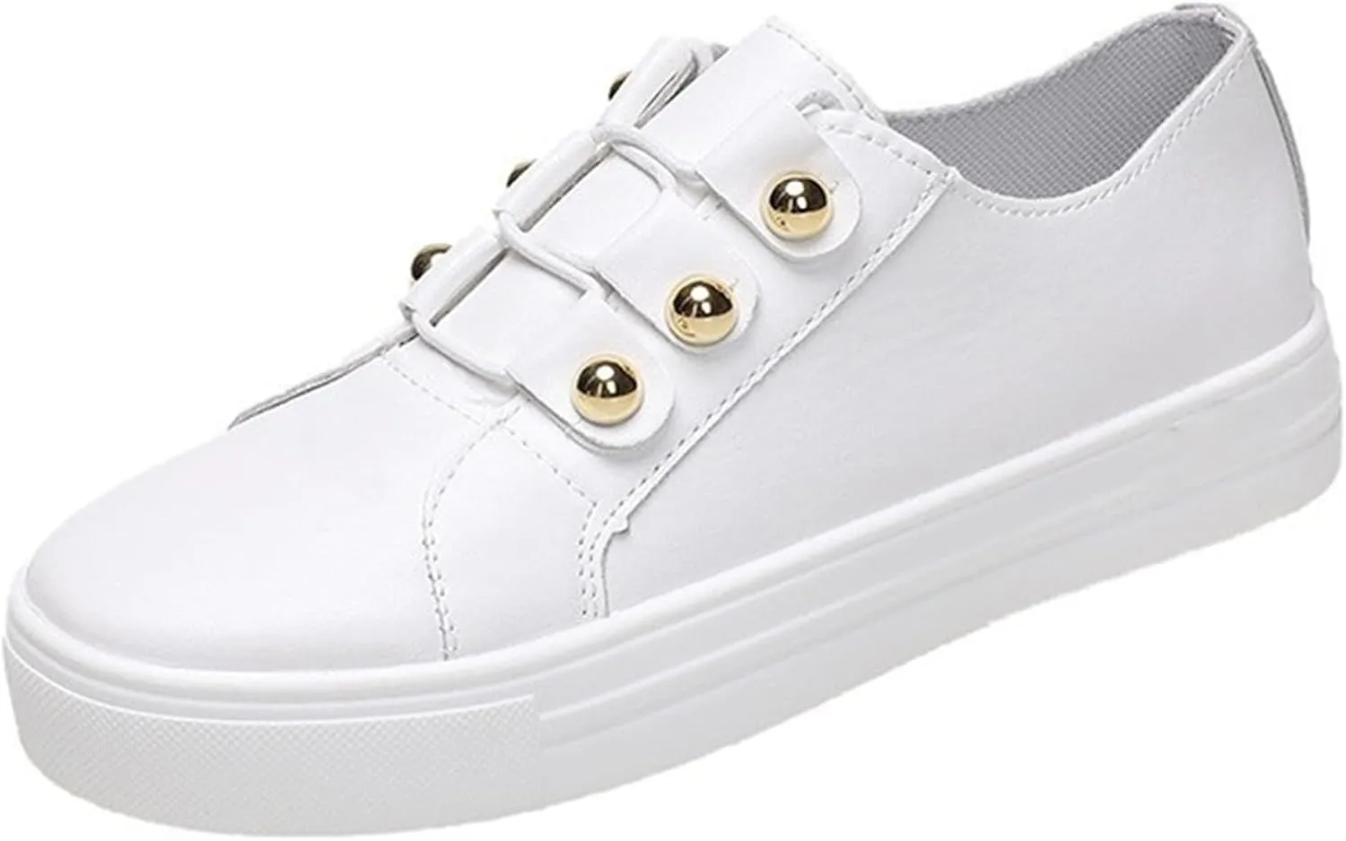 Lausiuoe Women's Fashion Sneakers Slip On Comfortable Casual Walking Shoes Classic Lightweight Soft Low Top Flat Loafers