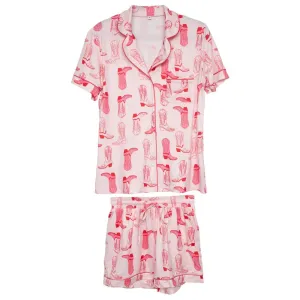 Light Pink Western Boot Pajamas