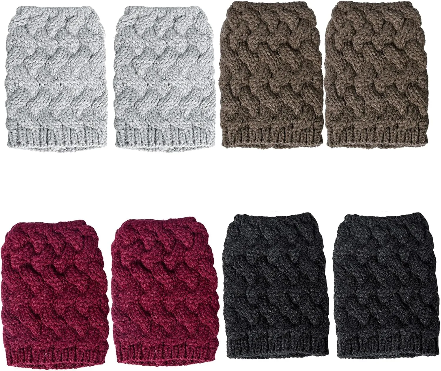 Loritta Womens Boot Socks Winter Warm Crochet Knitted Boot Cuffs Topper Socks Short Leg Warmers Gifts
