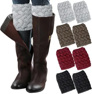 Loritta Womens Boot Socks Winter Warm Crochet Knitted Boot Cuffs Topper Socks Short Leg Warmers Gifts