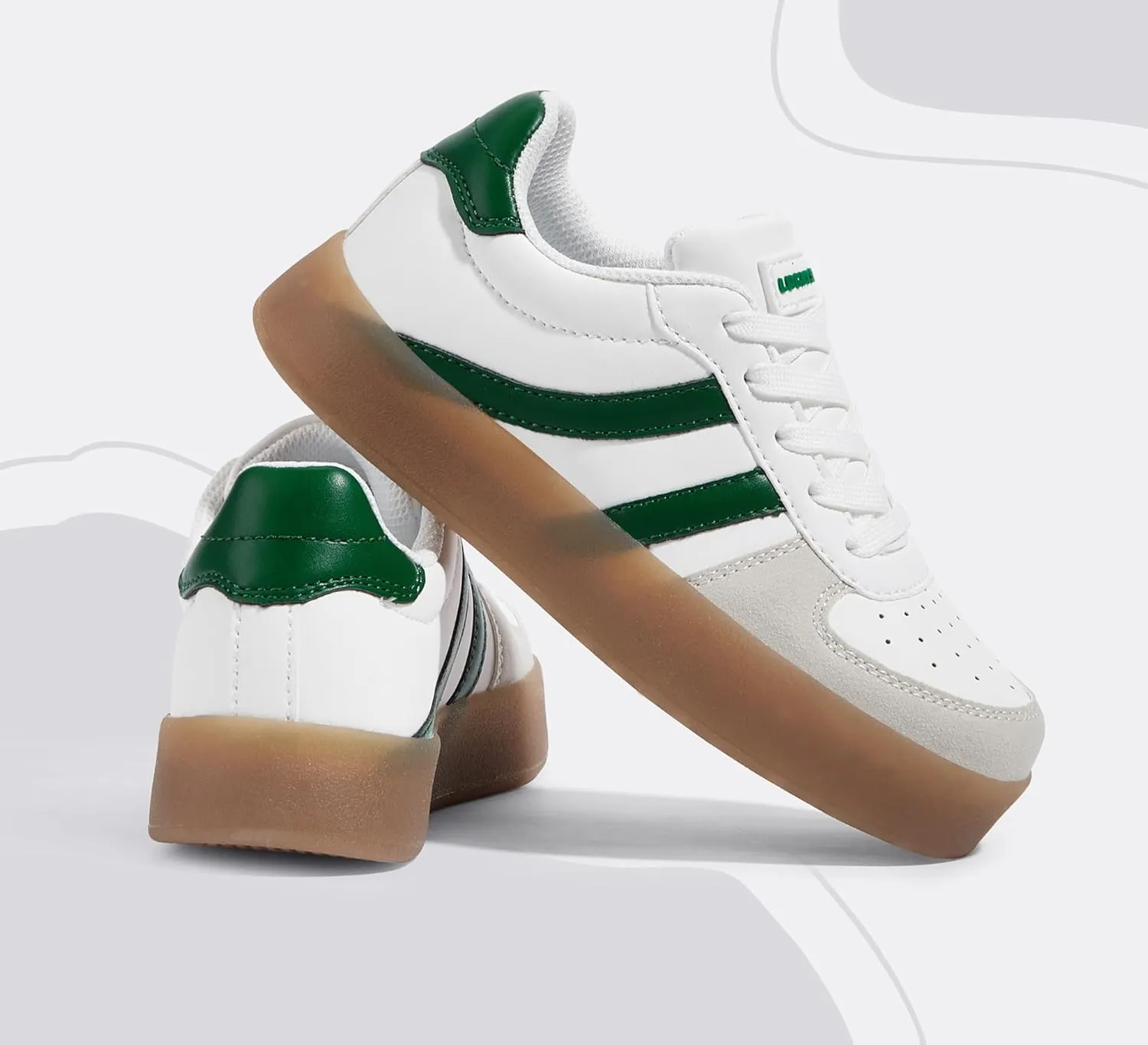 LUCKY STEP Unisex-Child Kid's Sneakers Lace Up School Fashion Platform Breathable Tennis Athletic Running Walking Shoes for Boys Girls