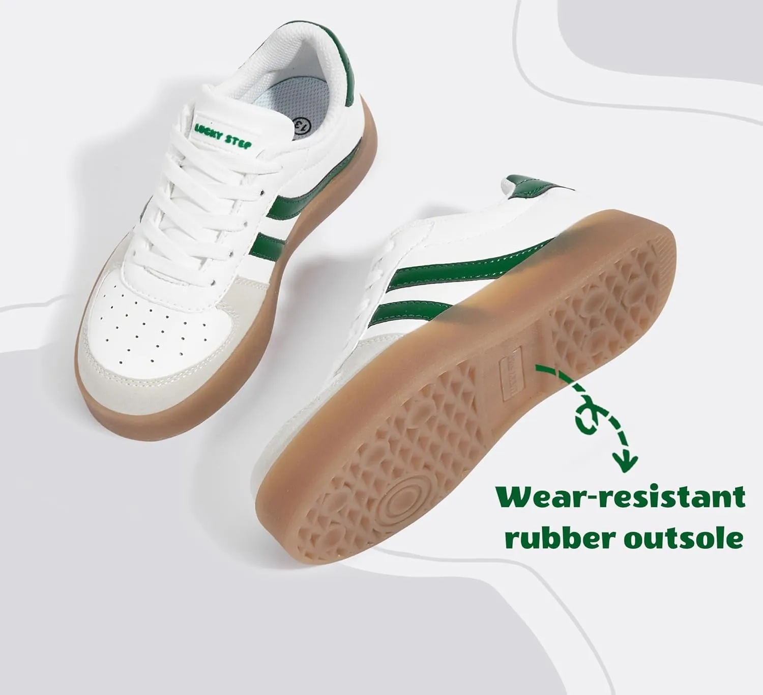 LUCKY STEP Unisex-Child Kid's Sneakers Lace Up School Fashion Platform Breathable Tennis Athletic Running Walking Shoes for Boys Girls