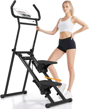 MACYO Stair Stepper for Home Workout - Full-Size Foot Pedals with Tablet Holder, Foldable Stepping Climbers, Easy Assembly, Compact Design for Cardio & Leg Training