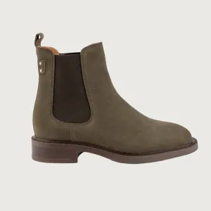 Maison Toufet Maxime Khaki Suede Chelsea Boots