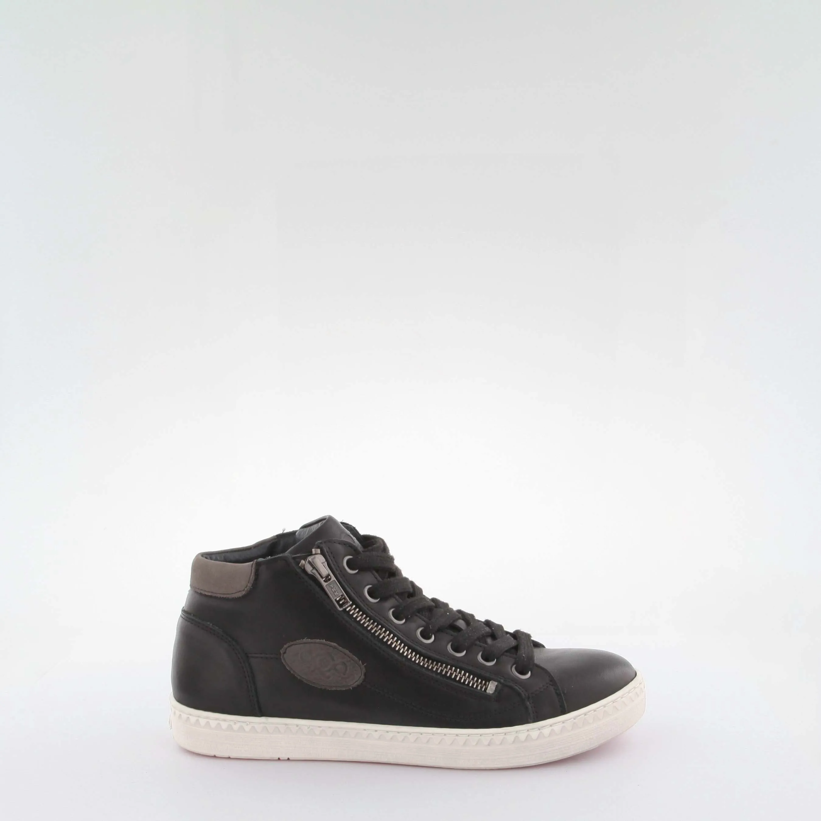 Mariah Black Leather High Sneakers