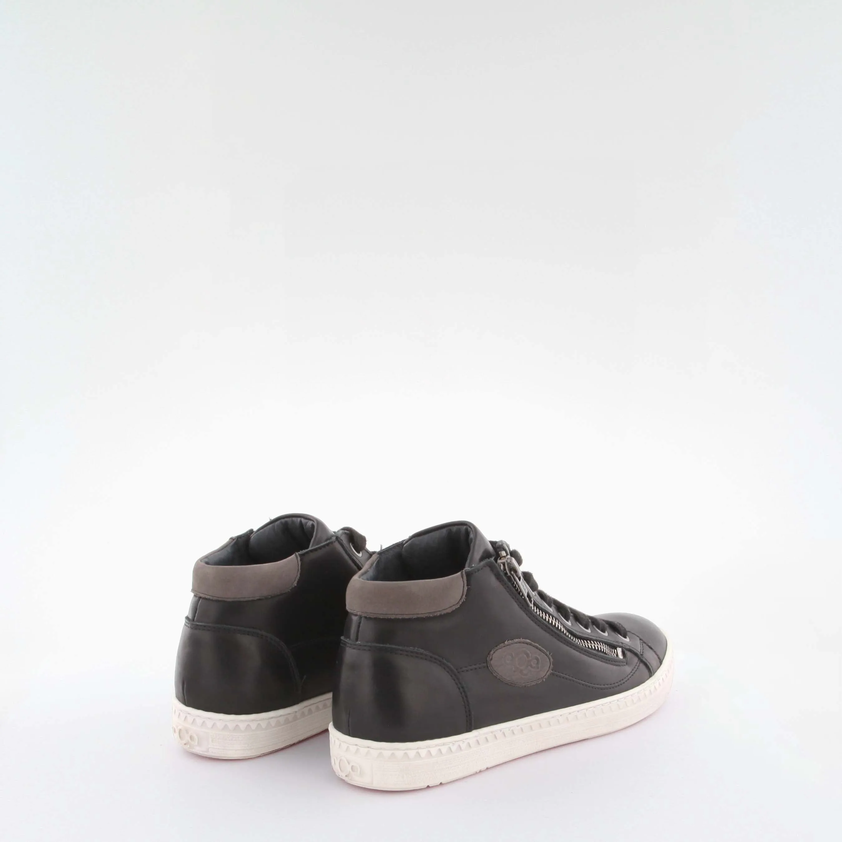 Mariah Black Leather High Sneakers