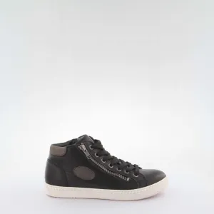 Mariah Black Leather High Sneakers