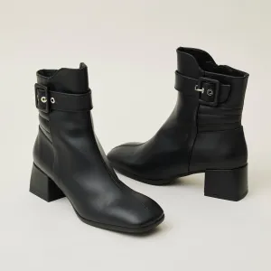Marian Black Leather Ankle Boots