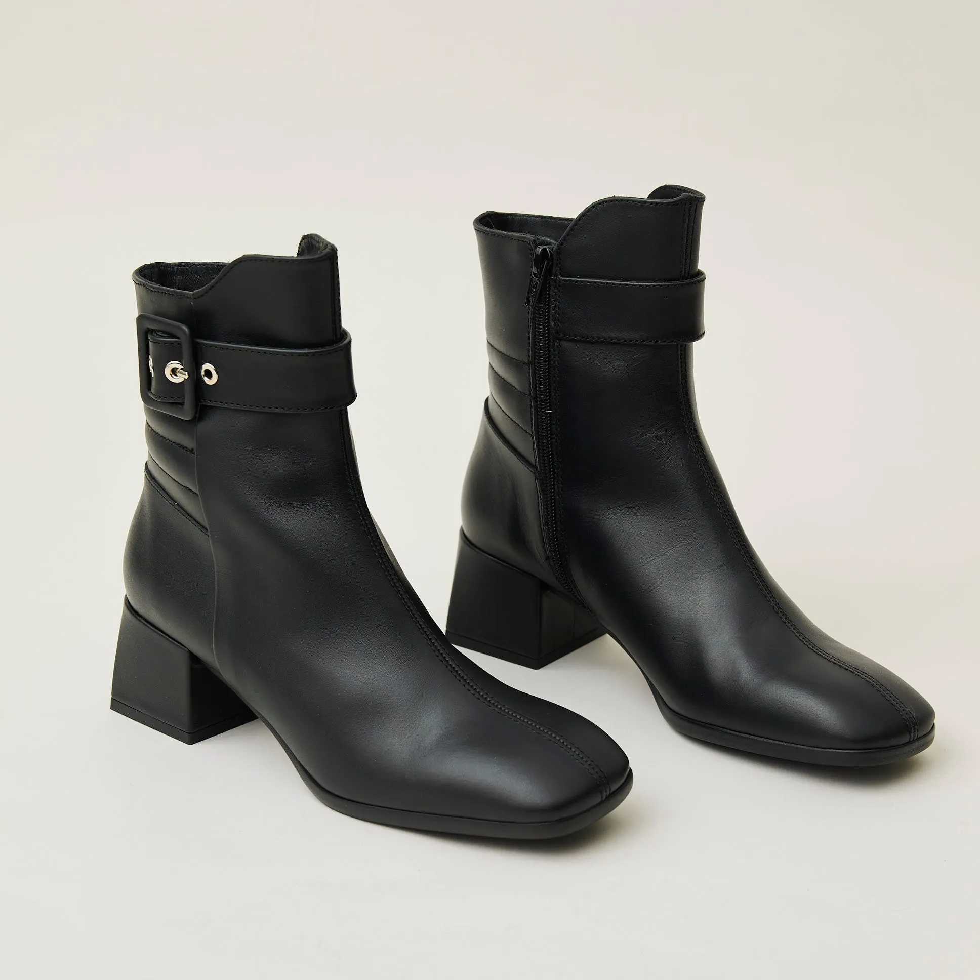 Marian Black Leather Ankle Boots