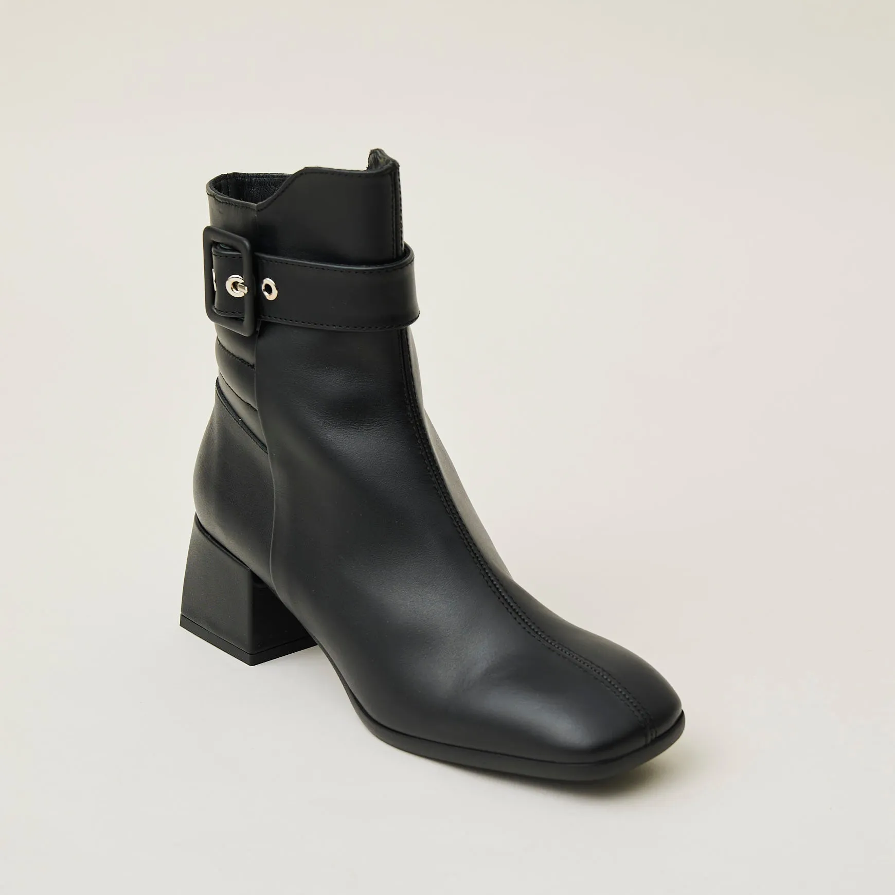 Marian Black Leather Ankle Boots