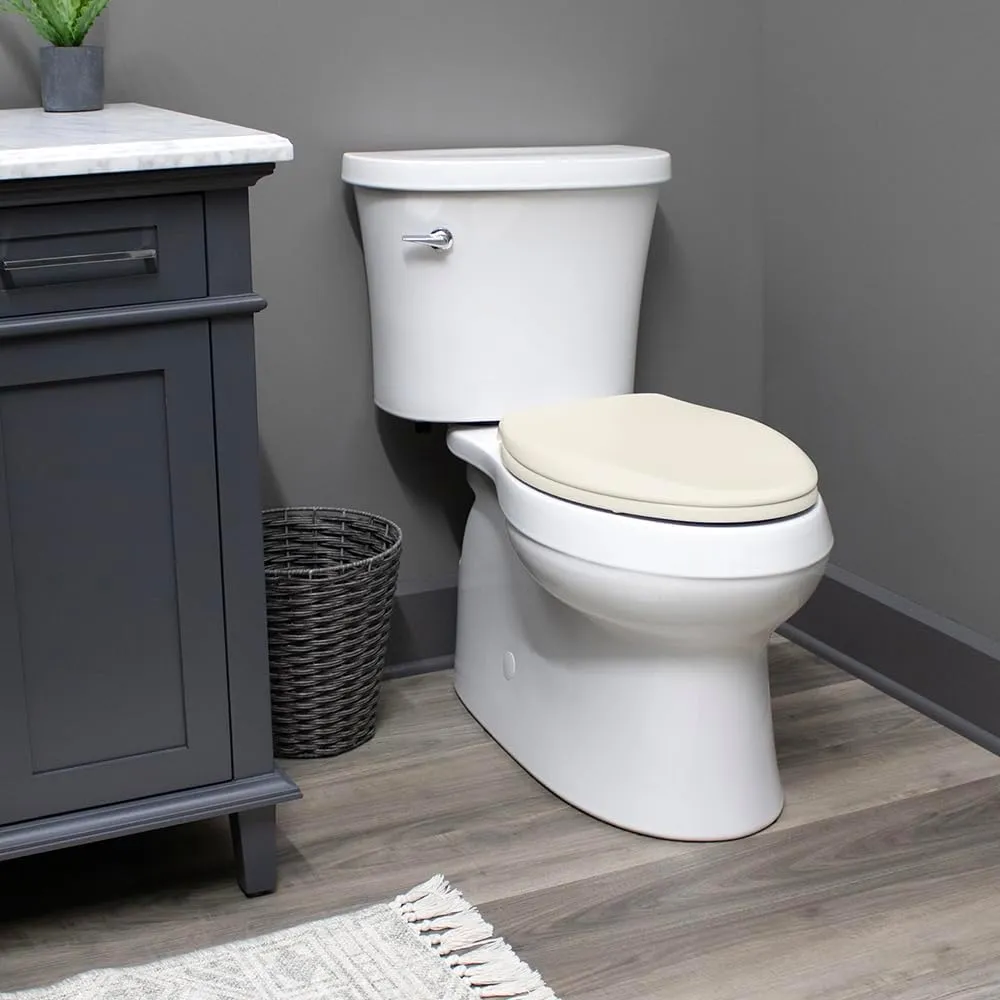 Mayfair Cameron Biscuit Toilet Seat, Non Slip Heavy Duty Wood, Easy Clean, Elongated