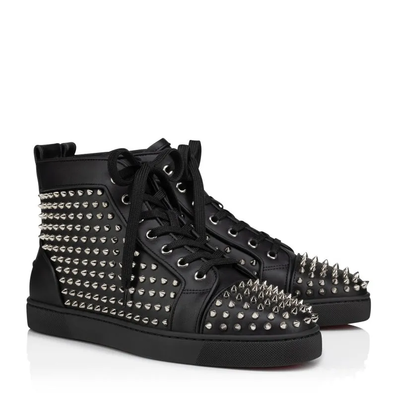 Men Casual Leather Lace-Up High Sneakers