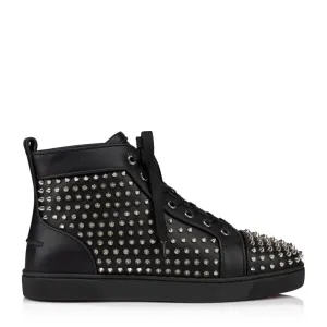 Men Casual Leather Lace-Up High Sneakers