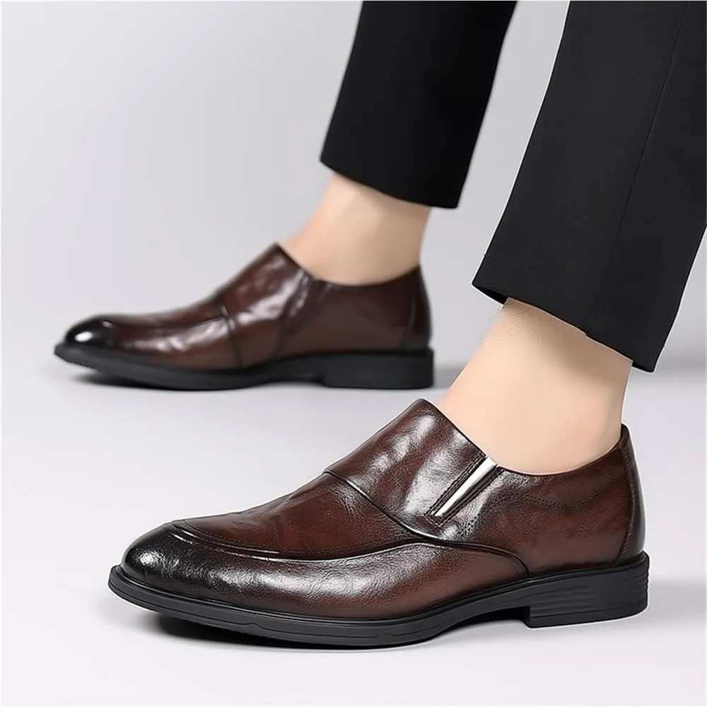 Men Classic Modern Slip On Oxford Tuxedo Dress Shoes Anti Slip Low Top Formal Prom Wedding Comfortable