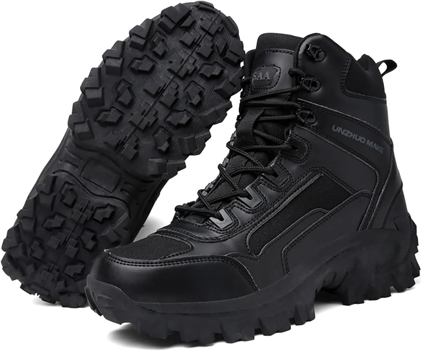 Men Water Proof Hiking and Camping Boots Comfortable and Breathable Side Zipper Non Slip Durable All Weather Boots Men