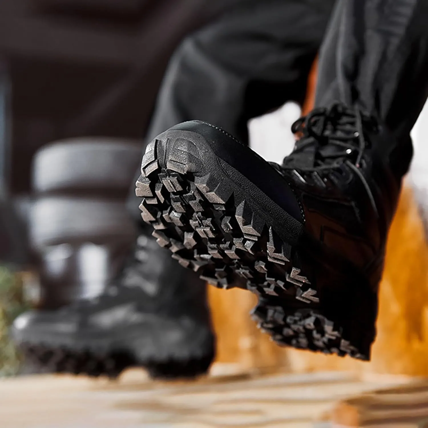 Men Water Proof Hiking and Camping Boots Comfortable and Breathable Side Zipper Non Slip Durable All Weather Boots Men