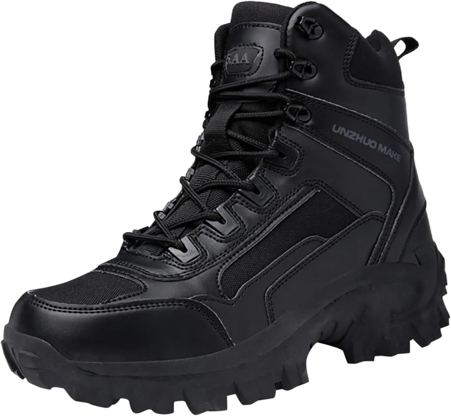 Men Water Proof Hiking and Camping Boots Comfortable and Breathable Side Zipper Non Slip Durable All Weather Boots Men