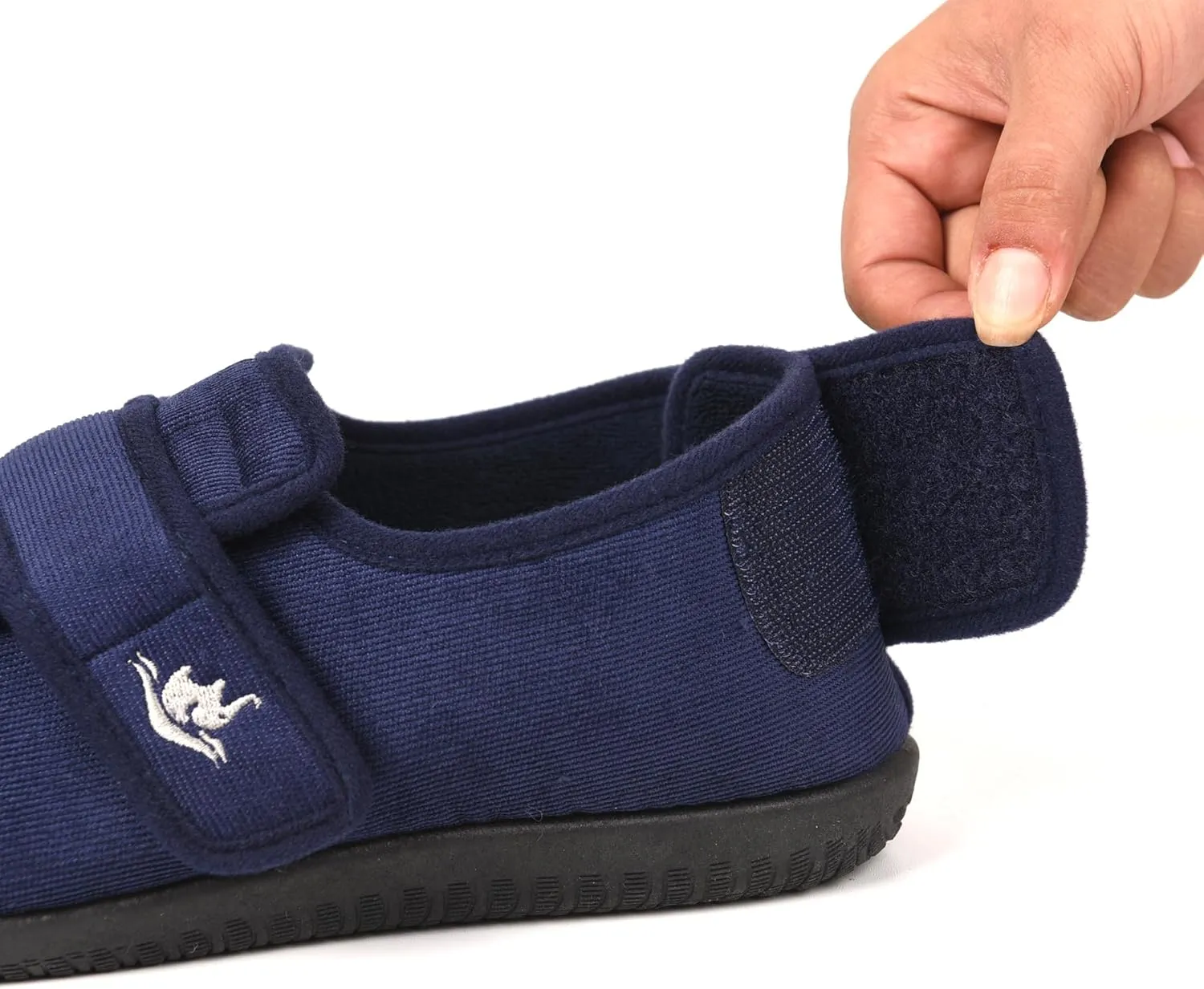 Men's 80-D Memory Foam Adjustable Wide Diabetic Slippers for Swollen Feet, Edema, Arthritis, Elderly Indoor/Outdoor