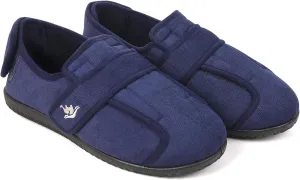 Men's 80-D Memory Foam Adjustable Wide Diabetic Slippers for Swollen Feet, Edema, Arthritis, Elderly Indoor/Outdoor