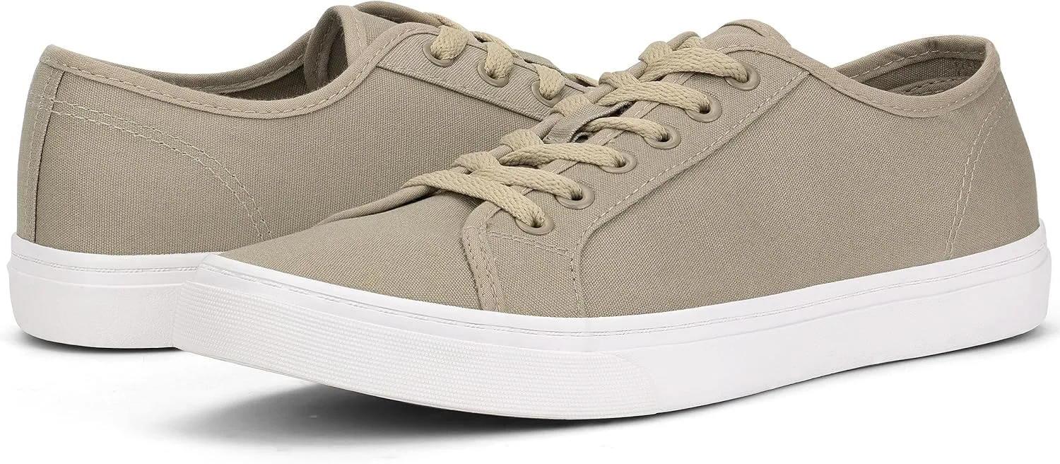 Men's Black Classic Low Top Shoes Canvas Fashion Sneaker with Soft Insole Causal Dress Shoes for Men Comfortable Walking Shoes