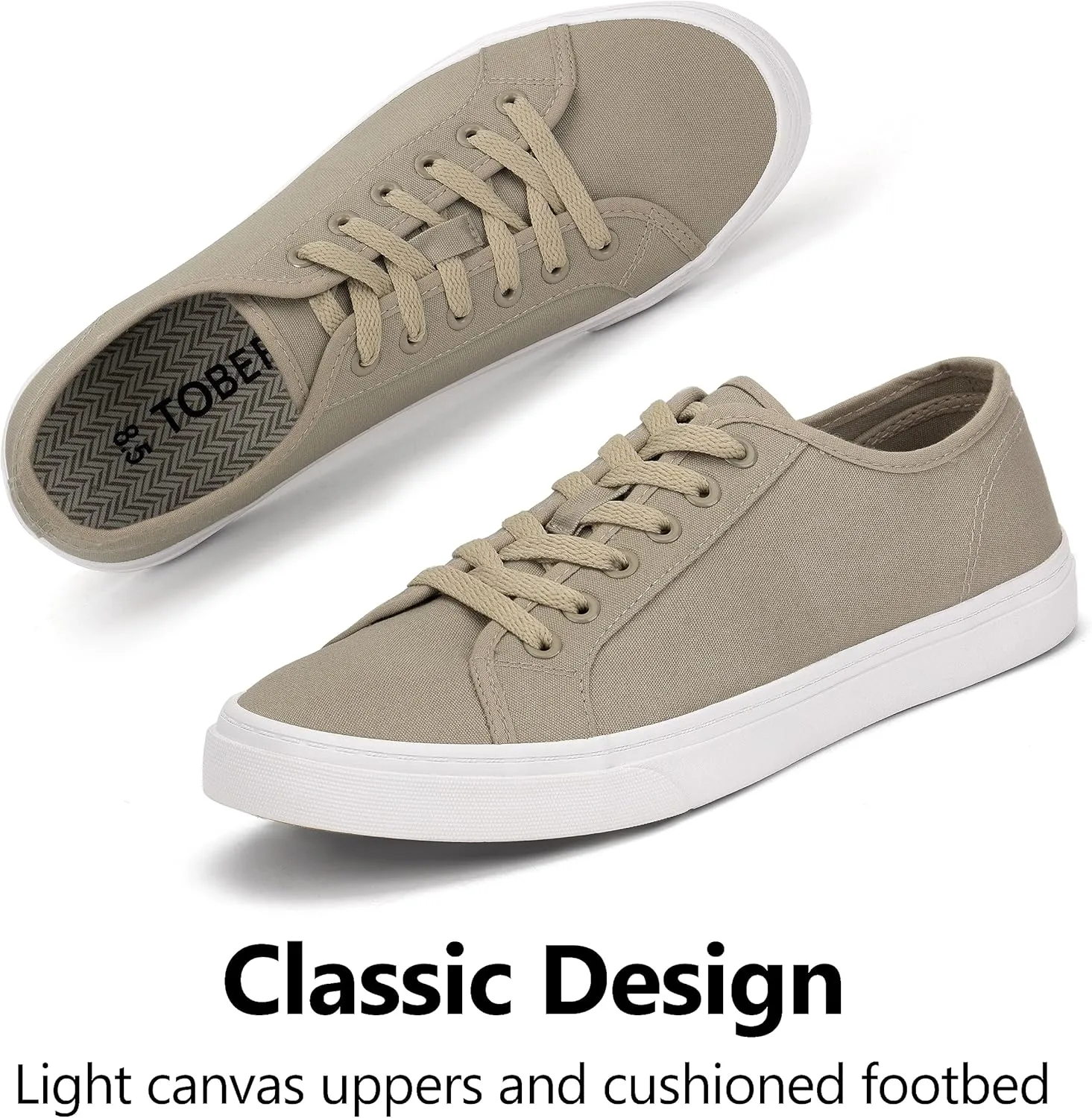 Men's Black Classic Low Top Shoes Canvas Fashion Sneaker with Soft Insole Causal Dress Shoes for Men Comfortable Walking Shoes