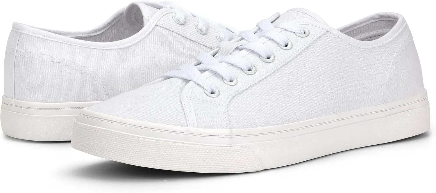 Men's Black Classic Low Top Shoes Canvas Fashion Sneaker with Soft Insole Causal Dress Shoes for Men Comfortable Walking Shoes
