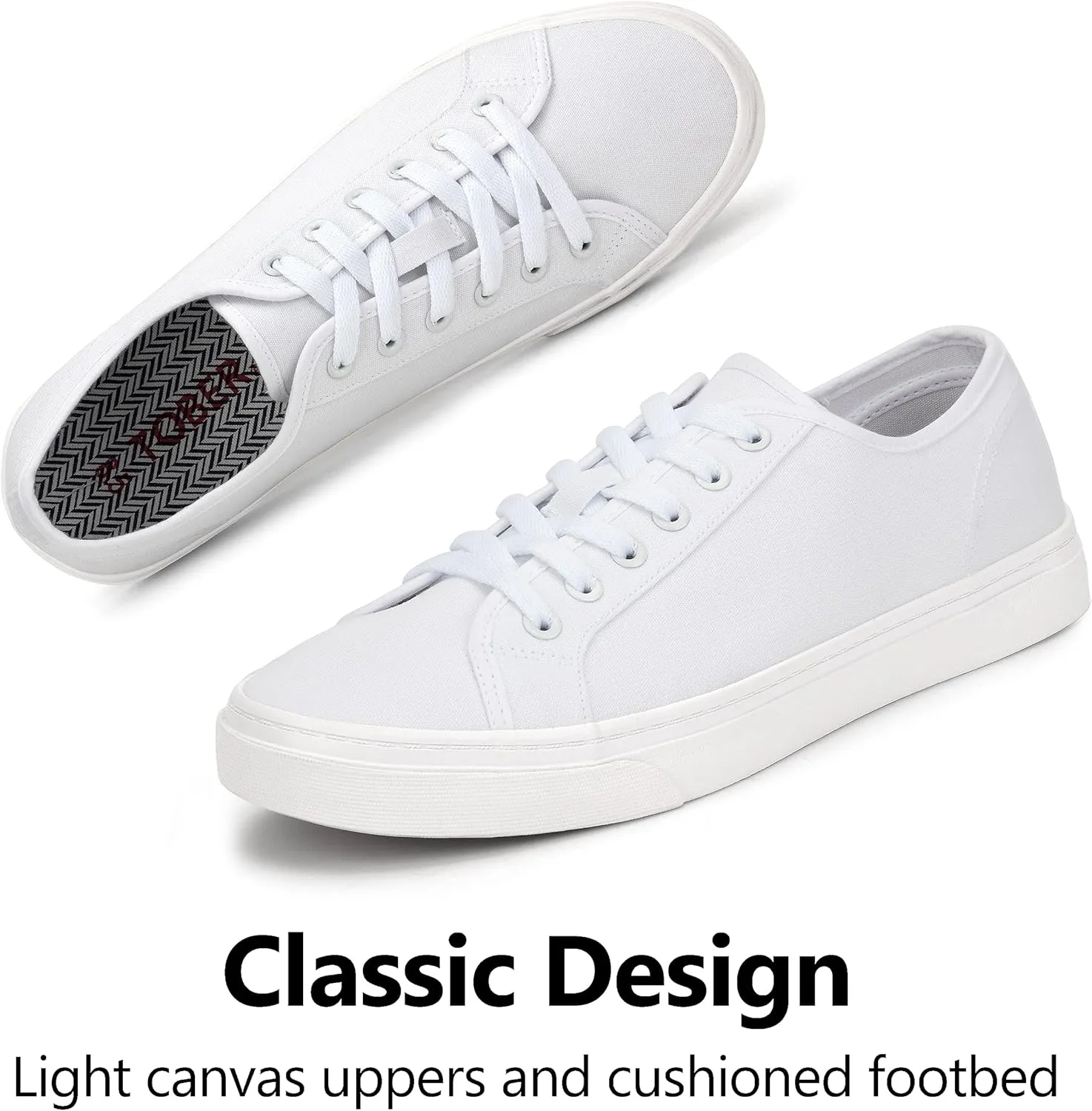 Men's Black Classic Low Top Shoes Canvas Fashion Sneaker with Soft Insole Causal Dress Shoes for Men Comfortable Walking Shoes
