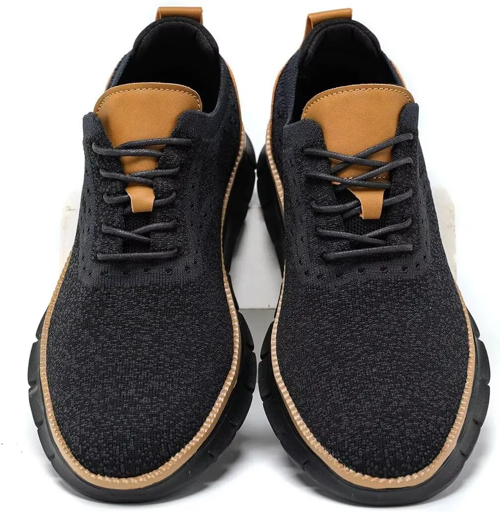 Mens Business Oxford Shoes Mesh Casual Sneakers Lightweight Breathable Work Office Dress Shoes Comfortable Walking Trainers for Men