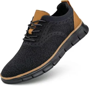 Mens Business Oxford Shoes Mesh Casual Sneakers Lightweight Breathable Work Office Dress Shoes Comfortable Walking Trainers for Men
