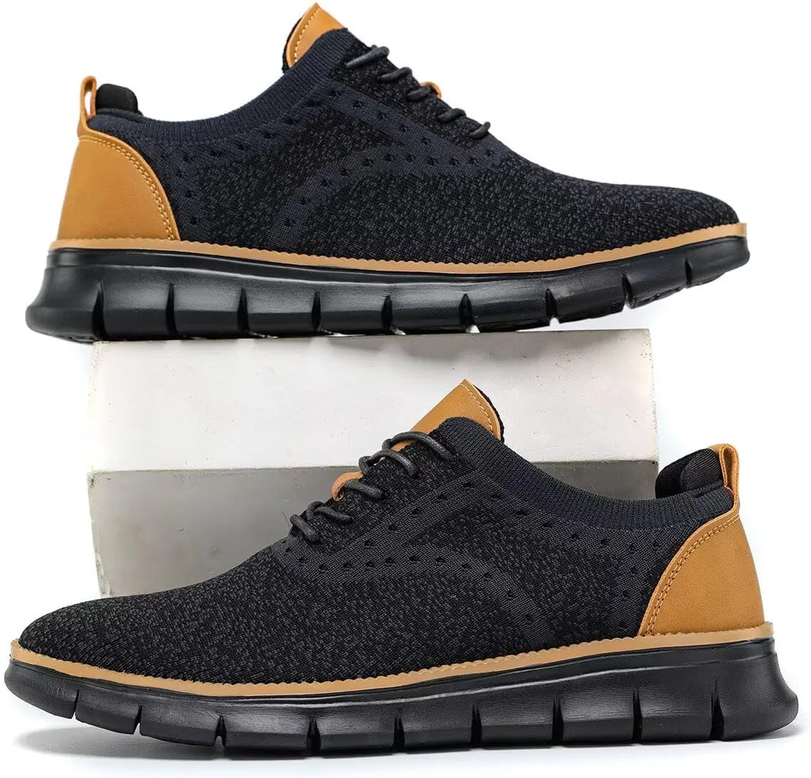 Mens Business Oxford Shoes Mesh Casual Sneakers Lightweight Breathable Work Office Dress Shoes Comfortable Walking Trainers for Men