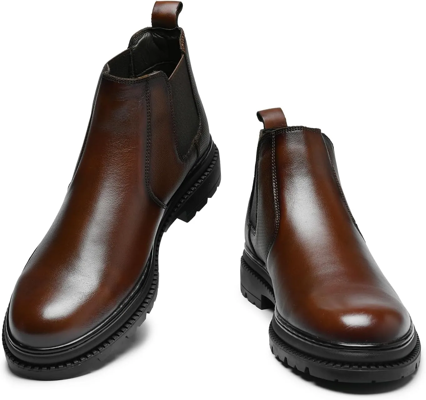 Mens Chelsea Dress Boots Classic Stylish Casual Leather Slip On Ankle Boot for Men